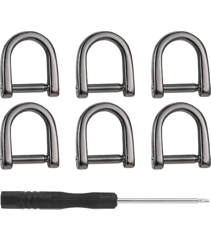 Anillas En D Con Tornillo – Pack De 10, 1.29x1.46 Cm, Metal – Para Manualidades, Bolsos, Collares De Mascotas
