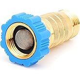 RV Hi-Flow Water Pressure Regulator 50-55 psi, 3/4 Inch Thread Lead-Free Brass Inline Water Pressure Reducer for Camper, Trailer, RV Plumbing System