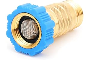 CIRCLECORD RV Hi-Flow Water Pressure Regulator 50-55 psi, 3/4 Inch Thread Lead-Free Brass Inline Water Pressure Reducer for Camper, Trailer, RV Plumbing System