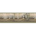 Brewster 145B44341 Running Deer Wallpaper, Yellow-Green