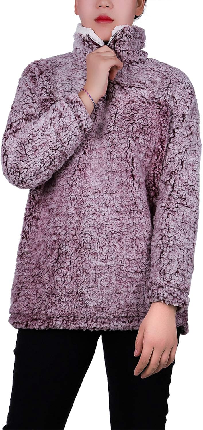 sherpa pullover purple