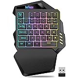 RedThunder Wireless One-Handed Gaming Keyboard, 2.4Ghz RGB Backlit Mini Gaming Keypad, Rechargeable 2000mAh Battery for PC Ga
