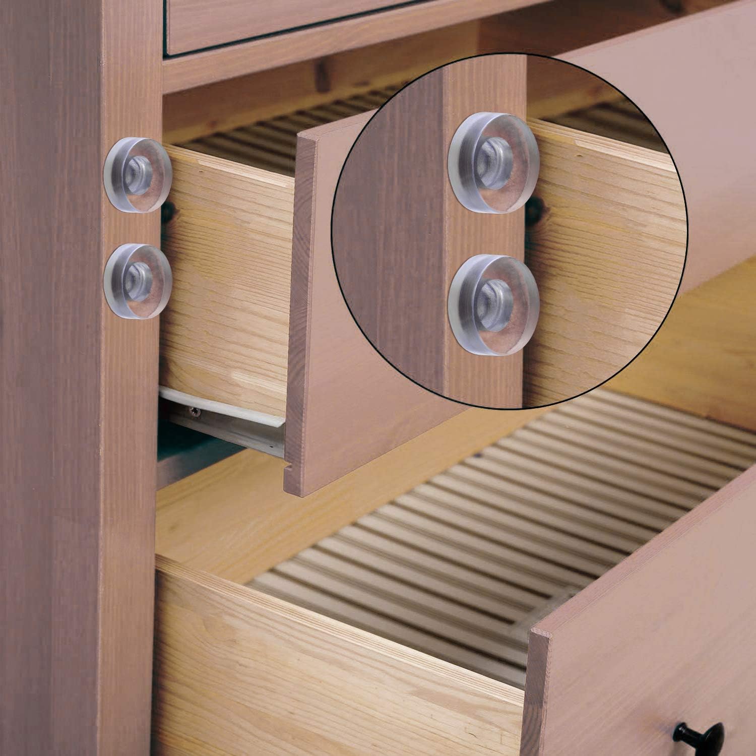 30 pcs Glass Top Table Bumpers with Stem, Clear Rubber Grippers, Patio