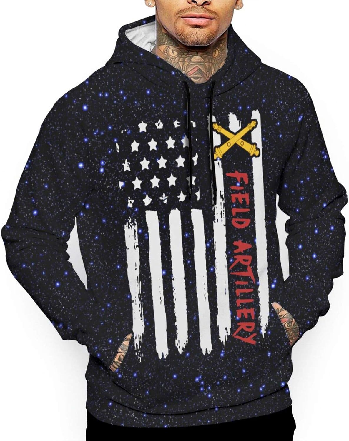 Iuznasdqoiu Us Army Field Artillery Men's Hooded Hoodie Sweatshirt Pullover Clothing