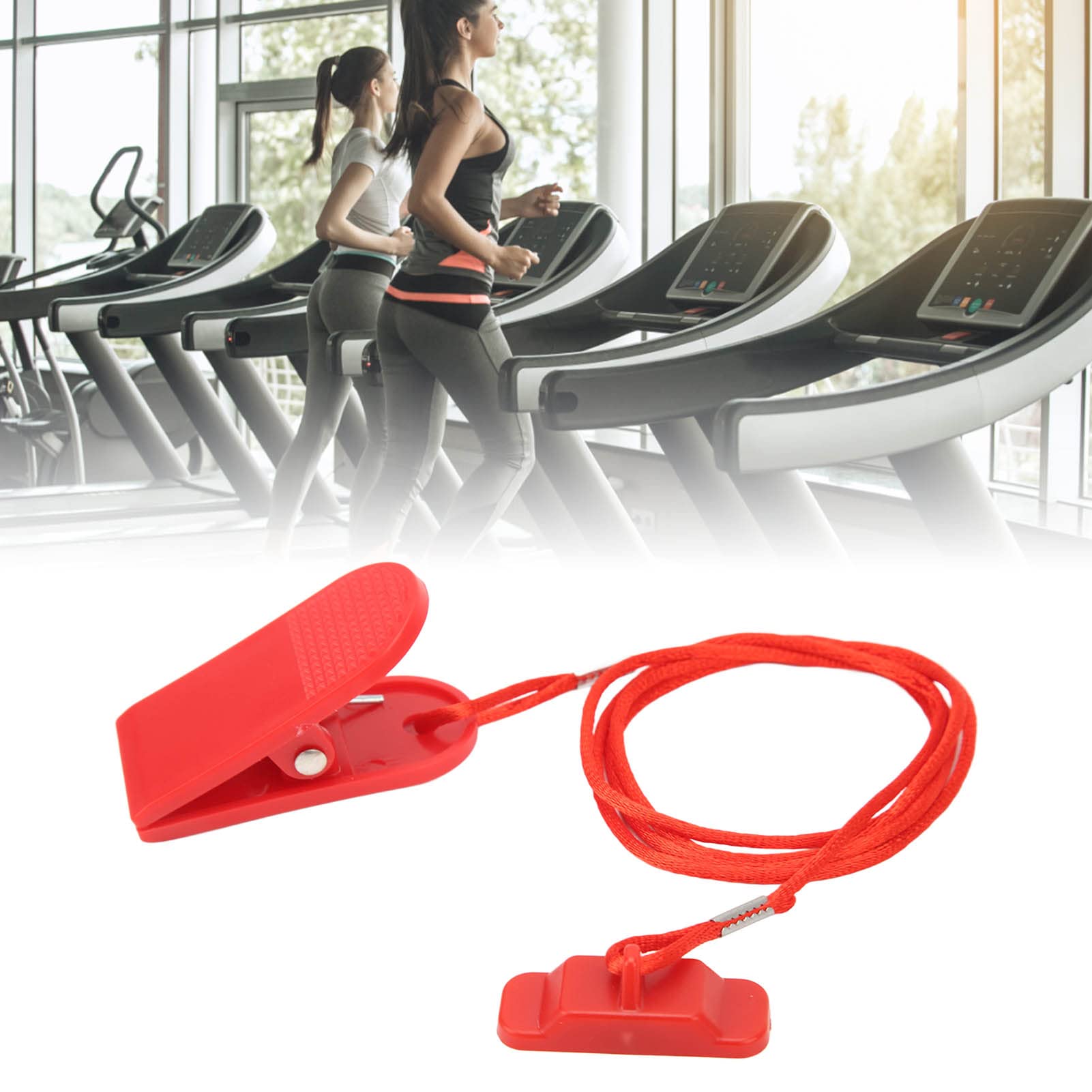 Zerodis Running Machine Key Durable ABS Plastic Treadmill Safety Key with Magnetic Attraction and Firm Clip Universal Safety Key for Treadmill Red