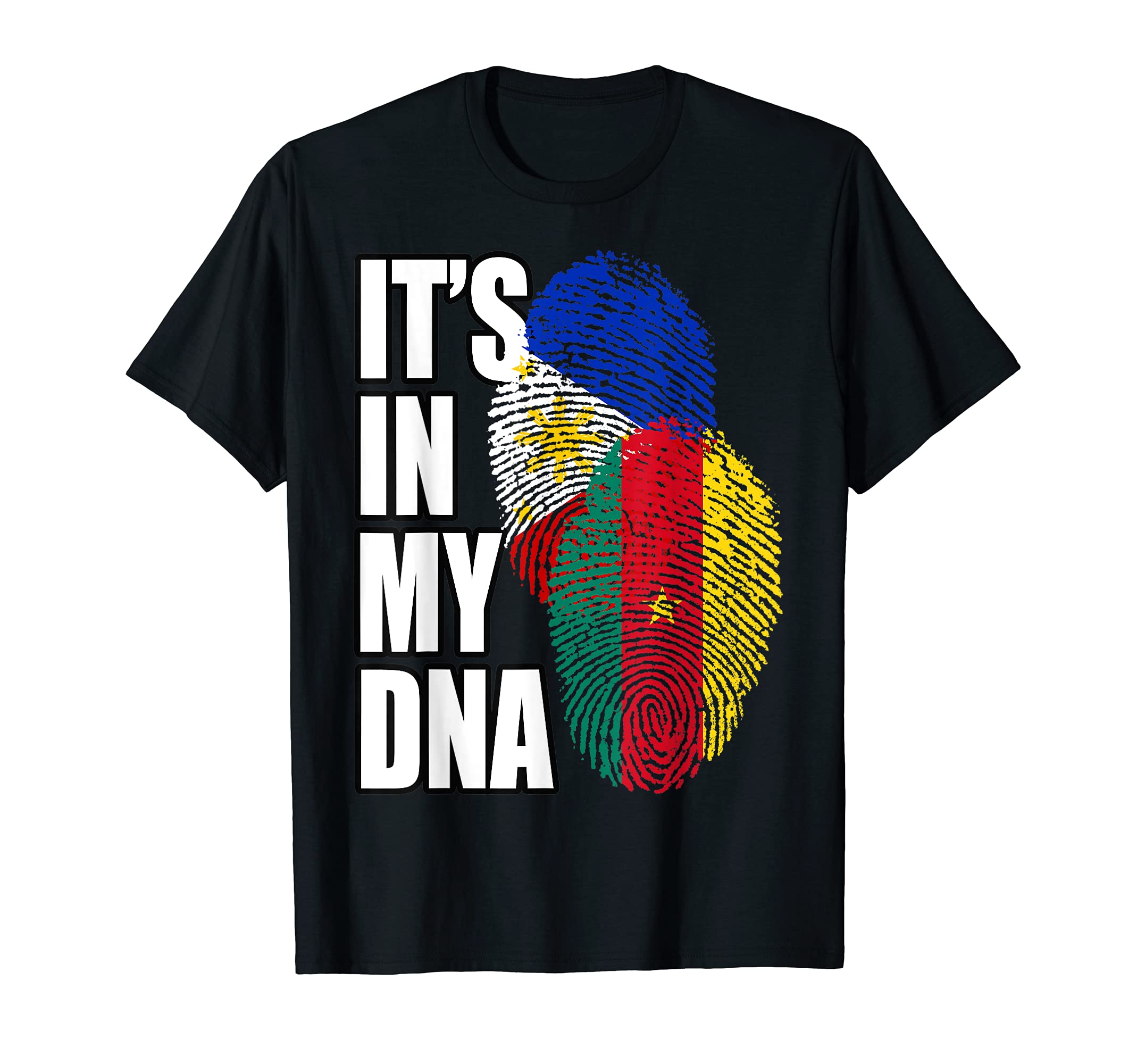 Cameroon And Filipino DNA Mix Flag Heritage T-Shirt