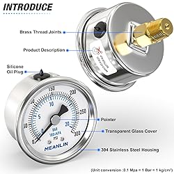 MEANLIN MEASURE 0~300Psi Dry Pressure Gauge