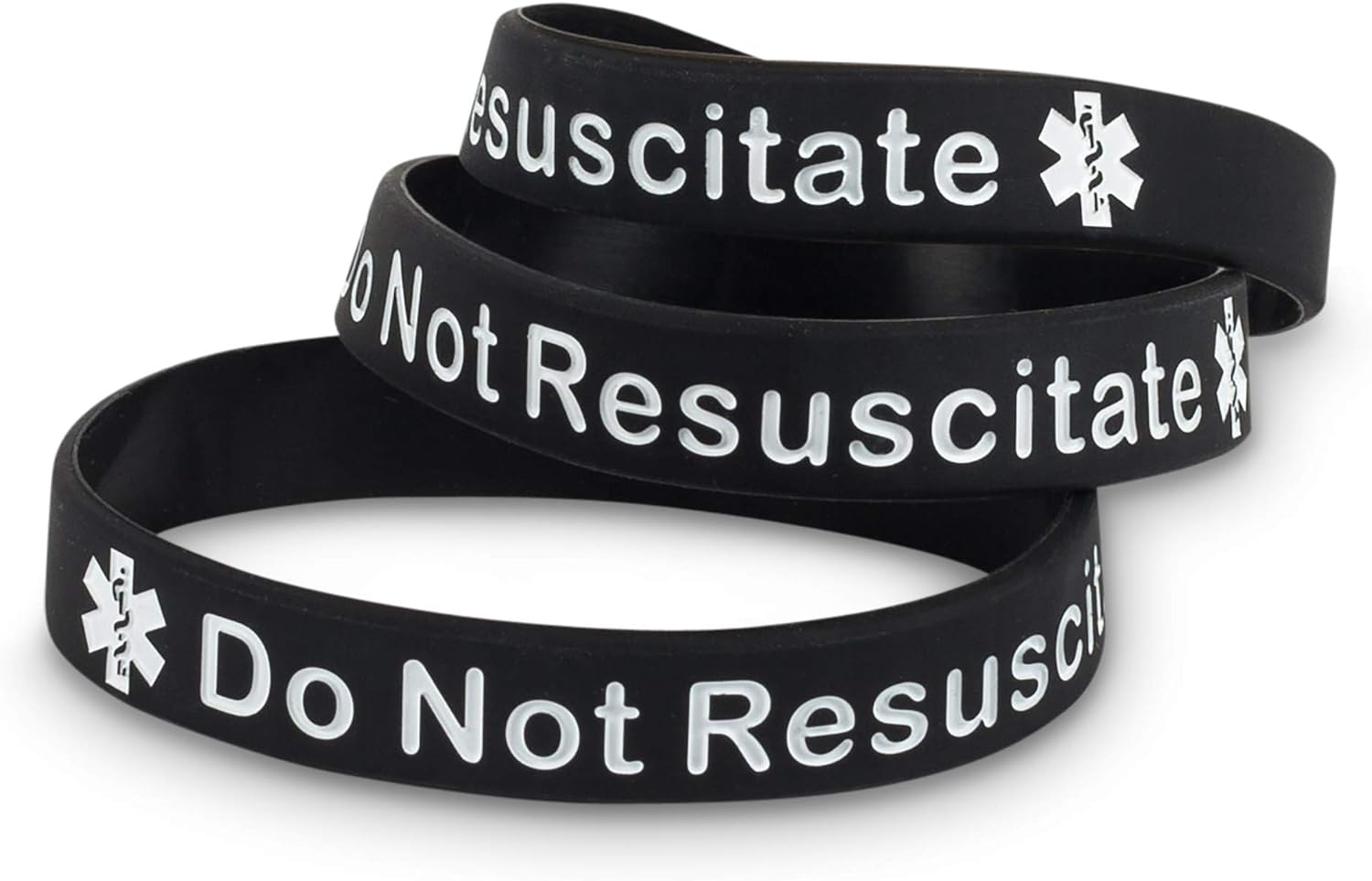 Medicaband 3 PackDo Not Resuscitate DNR Medical Alert ID Silicone