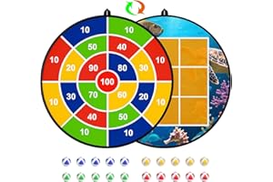 Actgan Kids Dart Board 26" Large with 20 Sticky Balls, Foldable Double-Sided Indoor Outdoor Sport Party Play Game Toys, Birthday Gift for Boys and Girls Ages 4 5 6 7 8 9 10 11 12