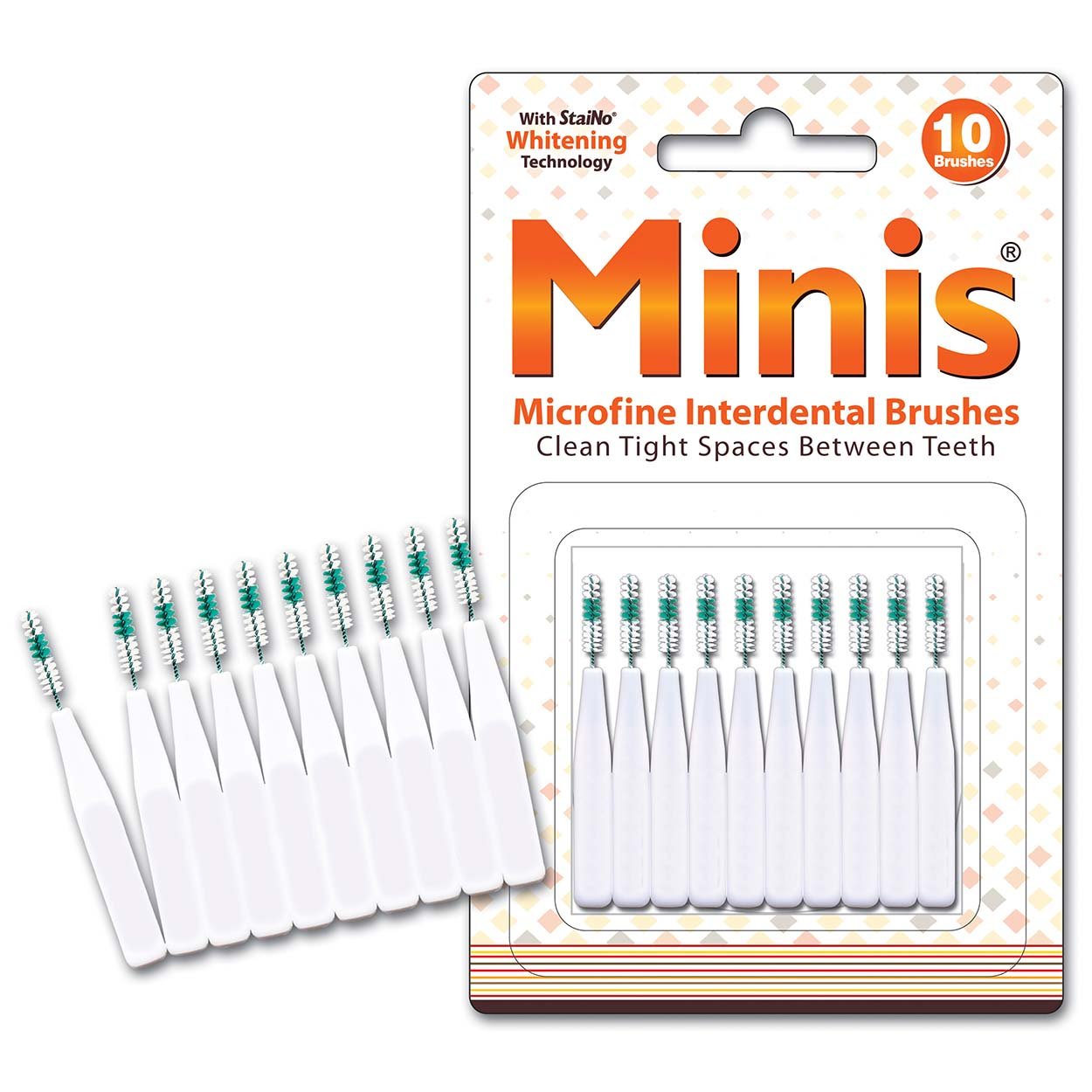 Staino Minis Microfine Interdental Brushes Pack of 10 (6 Packs of 10)