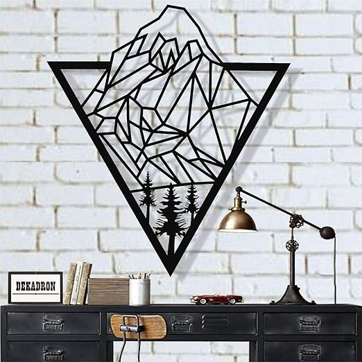 Décoration murale en métal, décoration murale en métal, 45x38 cm noir