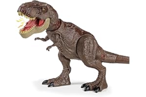 HAYXUN T Rex Action Figure Dinosaur Toys for Kids- Tyrannosaurus Rex Toy with Continuing Head Strike, Snapping Chomp Attack, Roar Sound, Light Up, Tail Flick Attack, Birthday, for Kids 3-8