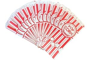 BARK AND LINDY Paper Popcorn Bags For Parties, Carnivals, Movie Theaters 1 oz (48)