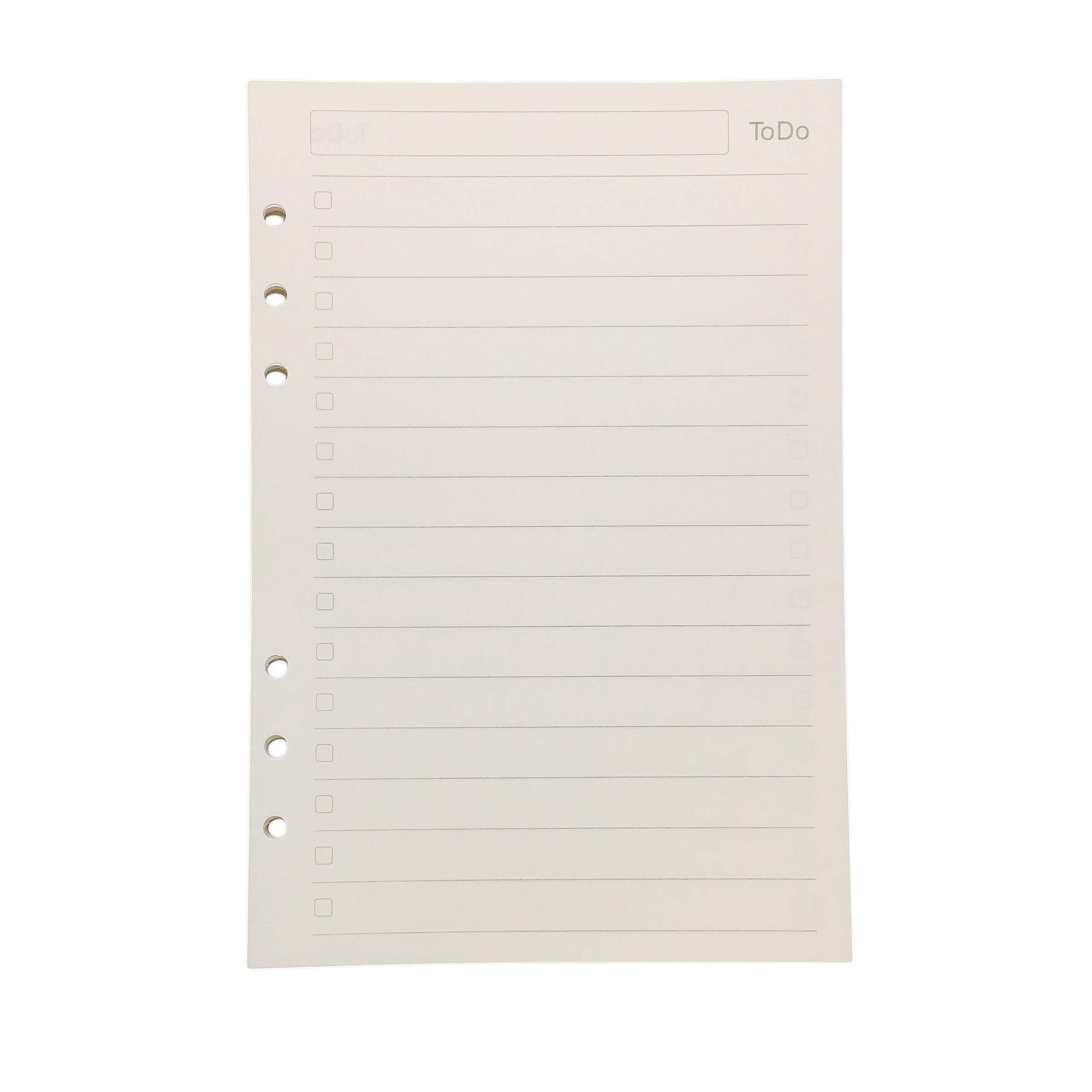 Zelten Refills/Loose Leaves for A5 Cover Ring Binder/Personal Organiser/Planner(A5 6 Holes, ToDo) โ image 1