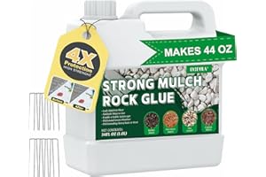 OYCEVILA Concentrate Rock Glue, Makes 44oz Pea Gravel Glue for Landscaping, Mulch Bark Binder Spray for Outdoor, Garden, Yard, Pet-Friendly Mulch Anchor Easily Holds Rubber, Stone, Pebble, Gravel, Wood