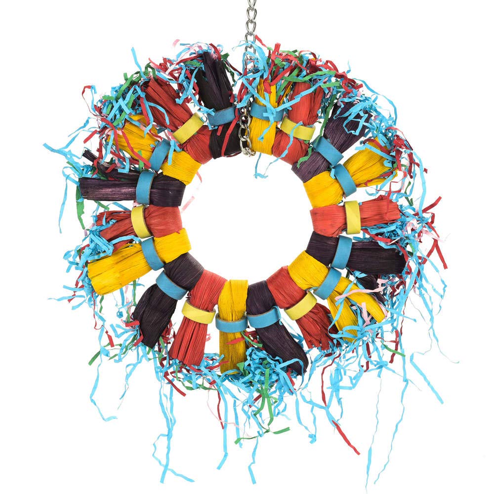 Paper Party Wheel Enrichment Natural Parrot Toy