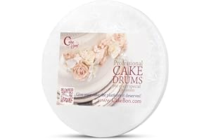 Thick, Round Cake Boards, 8-Inch Round White - Sturdy, Smooth-Edged Cardboard Cake Drums – Heavy-Duty, Bend-Resistant 8-Inch Cake Boards Round for Elegant Minimalist Displays from Cakebon (1-Pack)