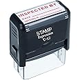 StampExpression - Inspected by Date and Initials Office Self Inking Rubber Stamp - Red Ink (A-5920)