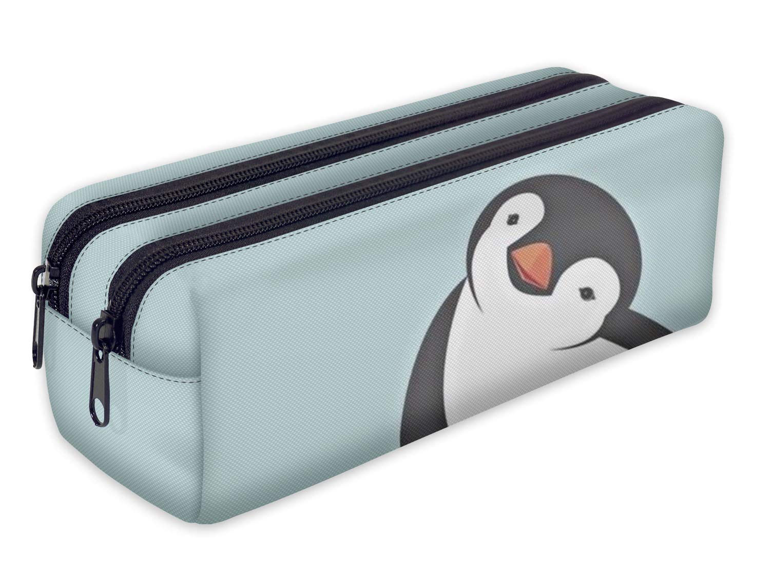 Pencil case with 2 Compartments Toiletry-Bag Vanity Case Make up Purse Phone Handbag Pencil-Bag Holder Penguin [107]