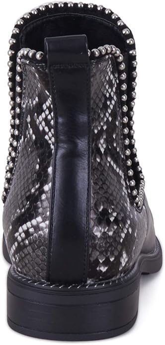 TIHOO Womens Pointed Snakeskin Booties