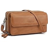 Lanyani RFID Crossbody Wallet Wristlet Purse with Phone Pocket For Women Vegan Leather