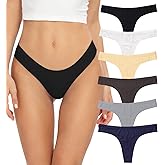 Thongs for Women, No Show Womens Thongs Underwear, Ice Silk Thong Bikini Underwear Pack
