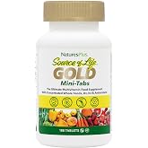 NaturesPlus Source of Life GOLD Multivitamin - 180 Mini-Tabs - With Vitamins D3, B12 &amp; K2 - Blood, Bone &amp; Immune Support - Vegetarian &amp; Gluten Free - 30 Servings
