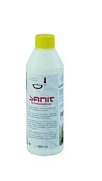 SANIT - ArmaturenGlanz - 500ml-Flasche - für verchromte Armaturen, in Wasch- und Spülmaschinen, auf Edelstahl- Oberfächen und