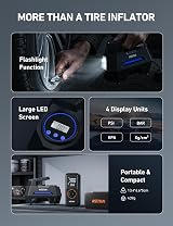 AstroAI Tyre Inflator Air Compressor 12V DC 35LPM Auto-Stop Digital Gauge view 7