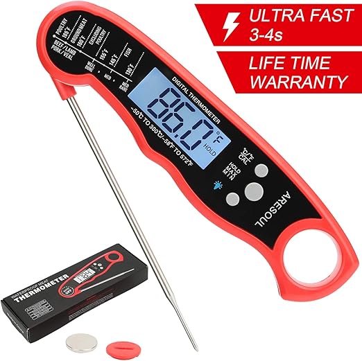 Kizen Instant Read Meat Thermometer Thermometer with Backlight