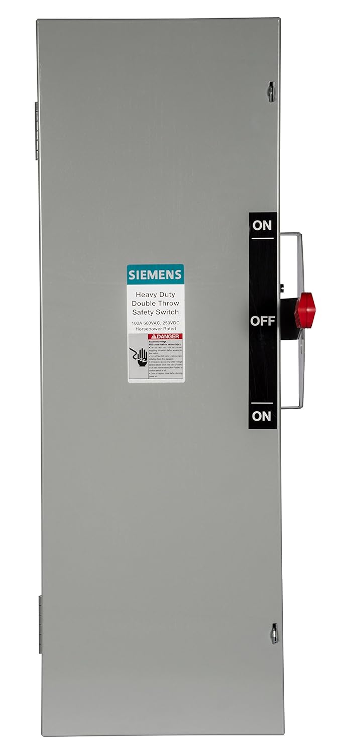 Siemens DTF363 100Amp 3 Pole 600volt 3 Wire Fused Double Throw Safety Switches