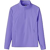 MoFiz Girls Long Sleeve Equestrian Riding Shirt Soft Thermal Half Zip Fleece Lined Jacket for Winter Horseback Riding Kids