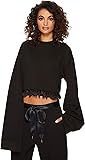 PUMAWomens Crew Neck Cropped Sweatshirt Casual - Black