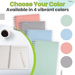TWONE Spiral Notebook, 7"x10", 140 line Ruled