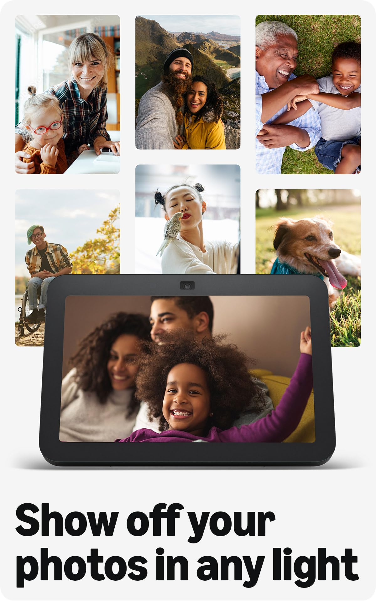 Amazon Echo Show 8 (newest model), With Spatial Audio, Smart Home Hub, and Alexa, Glacier White
