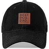 MEINICY Best Dog Dad Gifts Hat, Fathers Day Birthday Gifts for Dad Baseball Cap Black