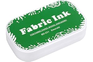 Fstaor Large Green Ink Pads for Rubber Stamps, 3.7x2.2 inch Stamp Pads Permanent for Fabric Paper Wood