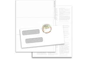 NextDayLabels - W-2 3-Up Employee Tax Forms, Instructions on Back" for 2025, for Laser/Inkjet Printer. Compatible with QuickBooks and Accounting Software ETC. Pack of 100 Sheets & Self Seal Envelopes