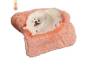 H.S.C PET PRODUCE H.S.C PET Pink Dog Warm Bed,Winter Style,Home Furniture Protector Pet's Calming Sofa Cat Mat Removable Washable Cover for Large Medium Small Dog (Pink, Small)