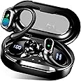 Wireless Earbuds, 2025 Bluetooth 5.4 Headphones Sport, Bluetooth Earbuds with ENC Noise Canceling Mic, 50HStereo Wireless Headphones IP7 Waterproof with Earhooks, Dual LED Display for Workout/ Running
