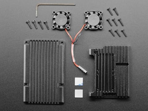 AdaFruit Aluminum Metal Heatsink Raspberry Pi 4 Case with Dual Fans