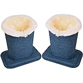 Baitaihem Pack of 2 Plush Lined Eyeglasses Holder Stand Protective Glasses Case For Desks Or Nightstands