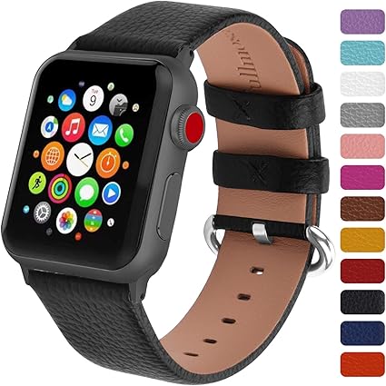 Fullmosa Genuine Leather Watch Band Compatible for Women Men Watch Series 5 Series 4 (40mm,44mm), Series 3/2/1 (38mm, 42mm) Sport and Edition with ...