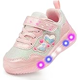 YESKIS Toddler Boys Girls Light Up Shoes LED Flashing Lightweight Mesh Breathable Adorable Running Sneakers for Toddler and Little Kid