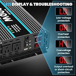 OLTEANP 2000 Watts Pure Sine Wave Inverter 12V DC