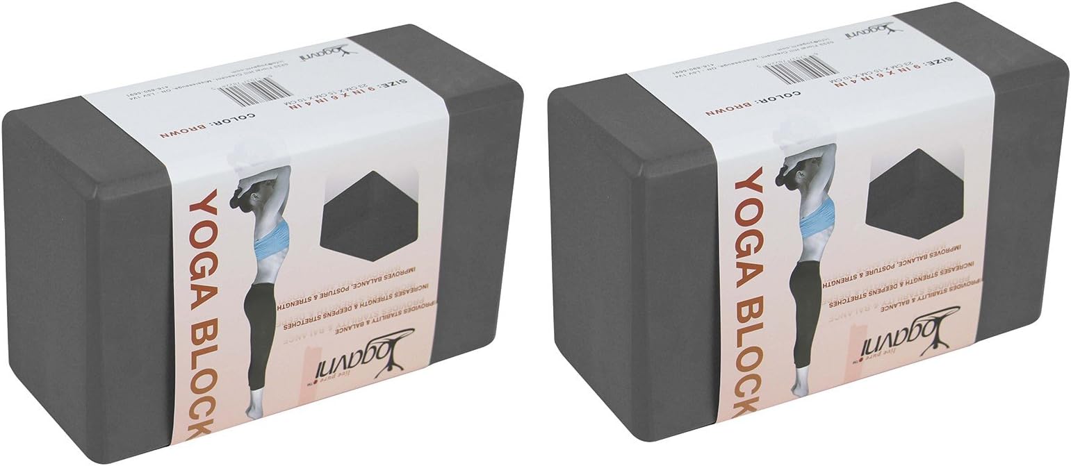 Set of Two - Yoga Blocks: Featherweight and Comfy Grip Surface, Eco-Friendly EVA Foam Yoga Block, Choose from 3 Inch or 4 Inch
