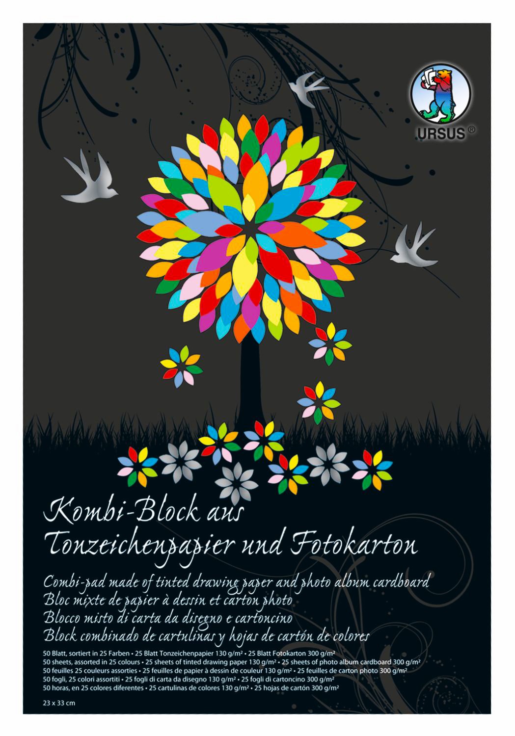 Ursus Block Set of 7770000SE Combination Drawing Paper Photo Card, 50 sheets, 9 x 13 cm