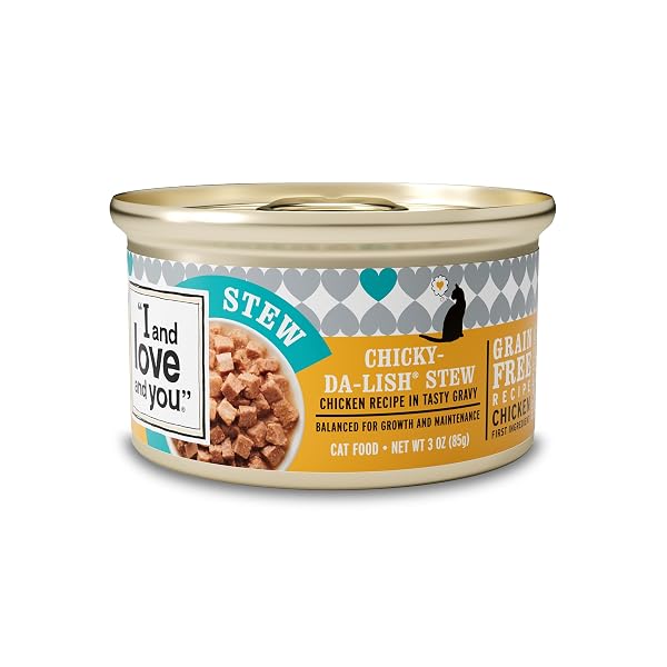 I AND LOVE AND YOU WET CAT FOOD – CHICKY-DA-LISH STEW – CHICKEN RECIPE, GRAIN FREE, FILLER FREE, 3OZ PACK OF 24 CANS