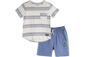 Volcom Boys' Shorts Set - 2 Piece T-Shirt and French Terry Sweat Shorts - Casual Summer Outfit Set for Boys (Sizes: 2T-7)