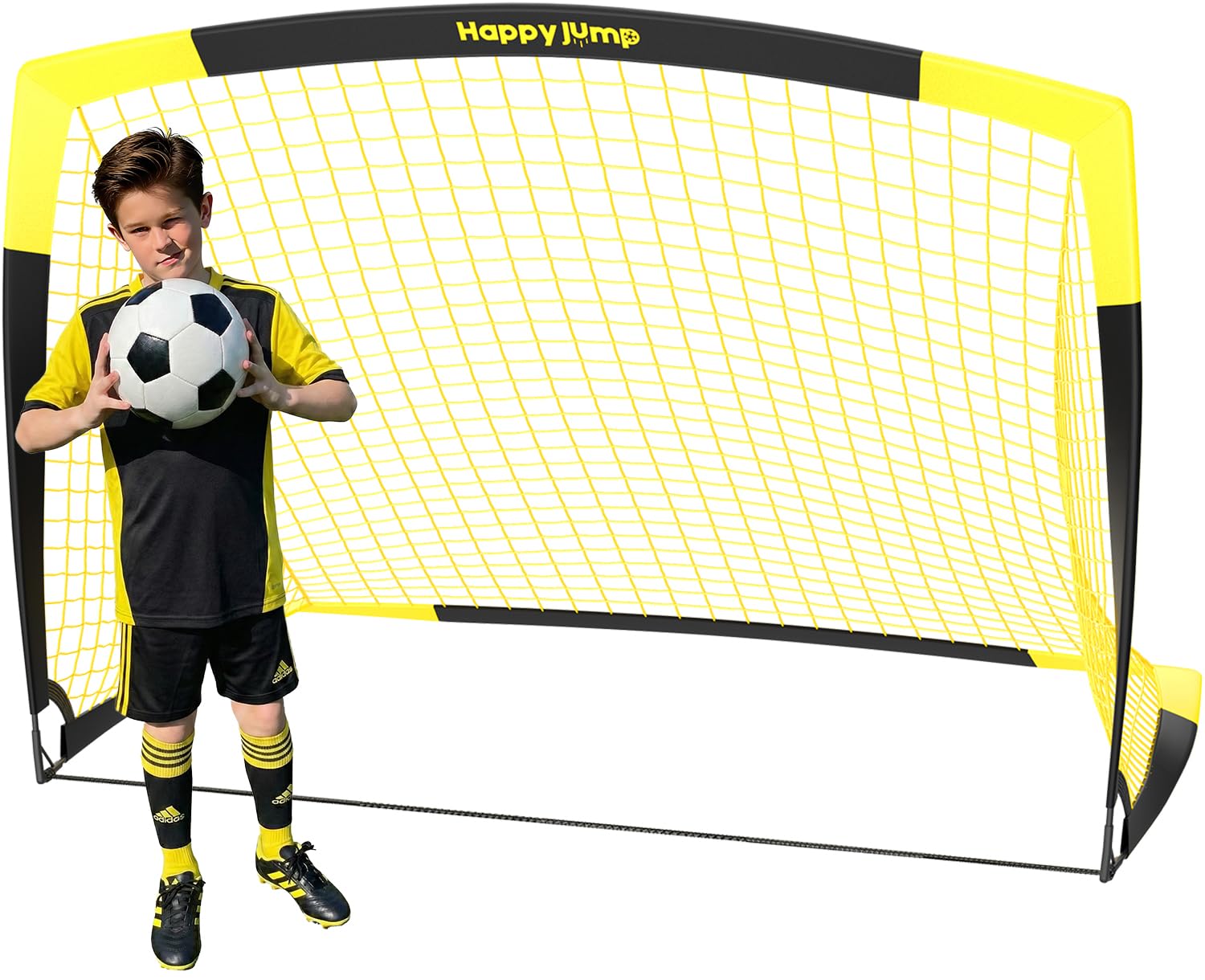 Happy Jump Portable Pop Up Football Goals | Weatherproof Football Nets – 5x3.6FT Single Pack for Garden & Outdoor Training